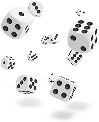 Oakie Doakie Dice D6 Dice 12 mm Solid - White (36) Role Board