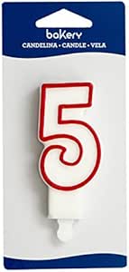 Decora 0316505 NR 5 Bougie avec Bord Cire Blanc 7,5 x 4,0 x 1,0 cm