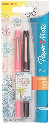 Lot de 2 Feutres d'écriture Flair Tropical - Pointe moyenne - Assortis