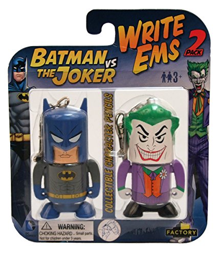 DC Write Ems (2-Pack) Batman versus Joker - crayons de couleur et porte clés