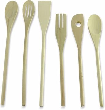 Manche de cuisine 6 piêces de bois