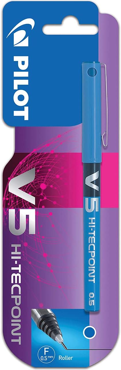 PILOT - Roller encre liquide - V5 Fin - Encre bleue