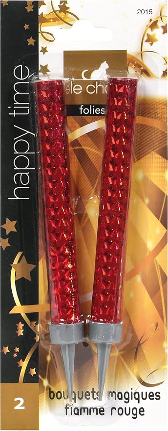 Le Chat 01133401 Blister 2 Bouquets Magiques avec Flamme Colorée Matiêre Active Rouge 7, 4 x 2 x 21, 3 cm