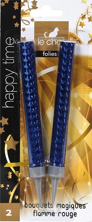 Le Chat 01133405 Blister 2 Bouquets Magiques avec Flamme Colorée Bleue Matiêre Active Bleu 7, 4 x 2 x 21, 3 cm