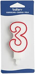 Decora 0316503 NR 3 Bougie avec Bord Cire Blanc 7,5 x 4,0 x 1,0 cm