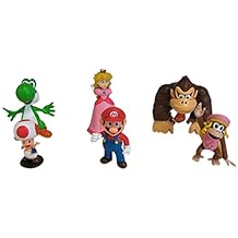 Super Mario - Mini-Figurines Tod (in 6 cm), Modêle alçatoire Super Mario - Mini-Figurines Fire Mario (in 6 cm) Together - Figurines Nintendo 6 cm Dixie Kong