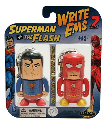 DC Write Ems (2-Pack) Superman versus flash - crayons de couleur et porte clés