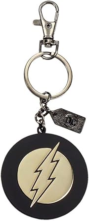 Justice League Metal Keychain The Flash Golden Logo Toys Comics Portachiavi
