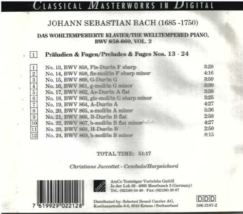 Das wohltemperierte Klavier BWV 858-869