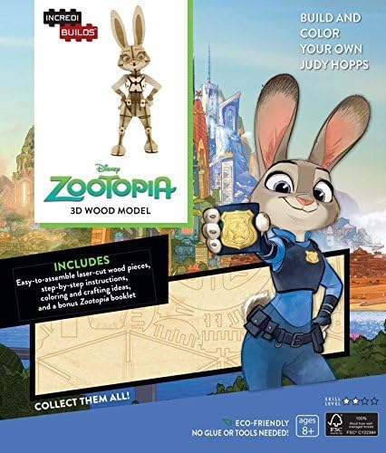Incredibuilds Zootopia 3D Wood Model Kit Judy Hopps Zootropolis Kits