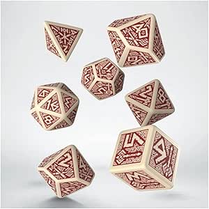 Q-Workshop QWODWA87 Dwarven Dice Beige/Burgundy 7 Multicolore