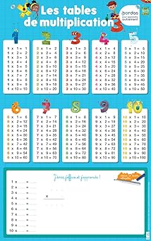 Poster-ardoise - les tables de multiplication [Broché] [2014] Collectif