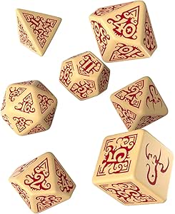 Q-Workshop QWOCTX1N Call Cthulhu: Masks of Nyarlathotep Dice Set (7), Multicolore