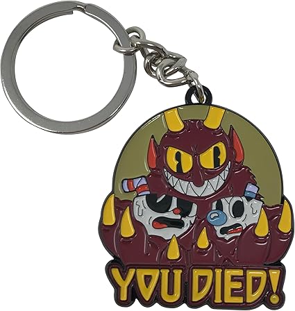 FaNaTtik Cuphead Metal Keychain You Died! Limited Edition 4 cm Keyrings