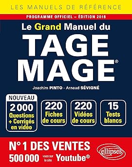 Le Grand Manuel du TAGE MAGE - 220 fiches de cours, 15 tests blancs, 2000 questions + corrigés en vidéo - Edition 2018