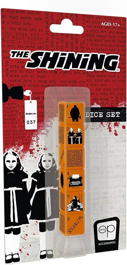 USAopoly The Shining Dice Set, Collectible d6 Dice Featuring Characters & References - Axe-wielding Jack, Danny, Redrum, Typewriter, Maze, and The Grady Twins, Officially Licensed 6-Sided Dice